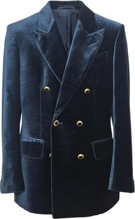 Tom Ford Giacca da sera doppiopetto in velluto - Blu