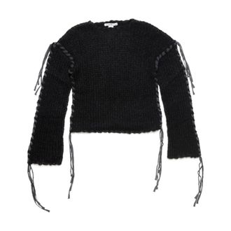 Acne Studios Round-neck Knitwear, female, Black, Size: XS Round-neck Knitwear