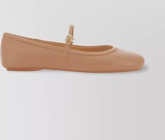 Gianvito Rossi grained leather round toe flat sole ballerinas