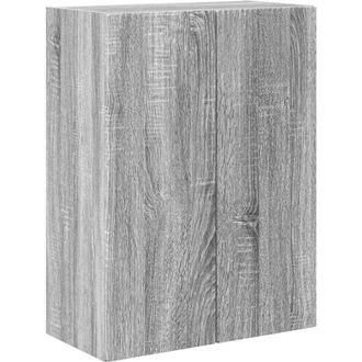 vidaXL TV Wall Cabinet Grey Sonoma 59.5 x 31 x 80 cm Engineered Wood vidaXL