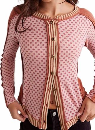 Free People Instant Classic Tee In Pink Combo