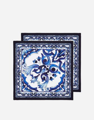 Dolce & Gabbana Set Of 2 Linen Napkins - Napkins Multicolor Onesize