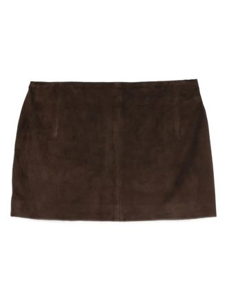 Nour Hammour Avery suede mini skirt - Brown