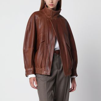Nour Hammour Giacca Ariste color terracotta in pelle