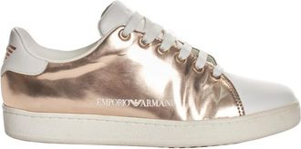 Emporio Armani Moderne Metallic Sneakers - Dames - Sneakers - Geel - 36 1/2 EU - Leer - Schoenen