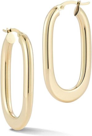 Ember Fine Jewelry 14K Bold Square Oval Hoop Earrings