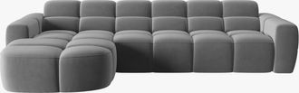 MICADONI 4-Sitzer Design Ecksofa Lisa mit Eckteil links - Samtbezug