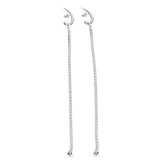Panconesi Accessoires, Dames, Grijs, ONE Size, Diamanti Pendulum Oorbellen