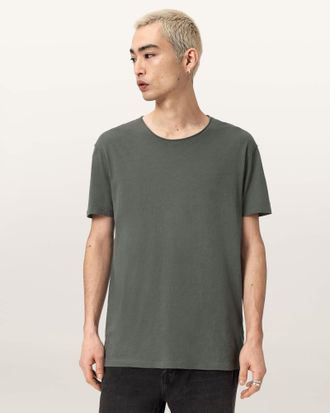 AllSaints Cotton Figure Crew Neck Raw Edge T-Shirt, Size: XXL