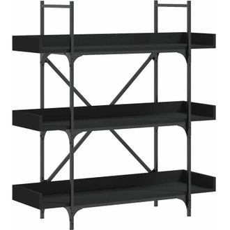 vidaXL Vidaxl - Librer&iacute;a De 3 Estantes Madera Ingenier&iacute;a Negro 100x33x108,5 Cm