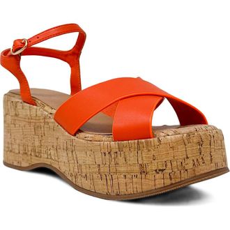Shushop Indiana Platform Sandal in Orange at Nordstrom, Size 8.5