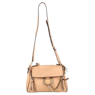 Chlo&eacute; Chlo&eacute; Kleine Faye Dag Schoudertas in Nude Calf Leder