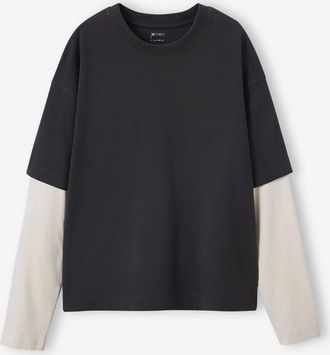 Jonen Jungen Shirt im Lagenlook JONEN mit Recycling-Baumwolle anthrazit