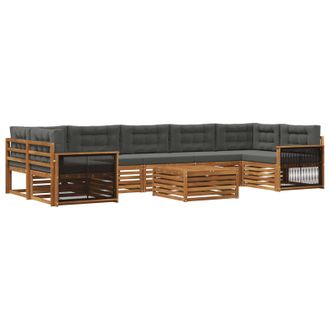 vidaXL Conjunto De Sof&aacute;s De Exterior 8 Uds. Natural Y Antracita Vidaxl