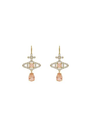 Vivienne Westwood Olympia Pav&eacute; Drop Earrings - Gold - One Size