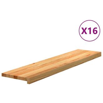 vidaXL Vidaxl - Pelda&ntilde;os De Escalera 16 Uds Madera Maciza Roble Marr&oacute;n Claro