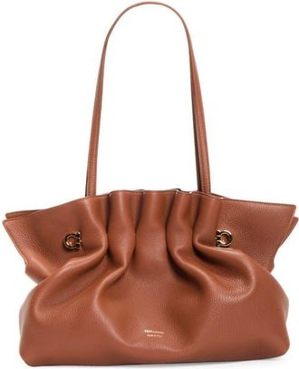 Ferragamo Soft Medium Leather Shoulder Bag in New Cognac at Nordstrom