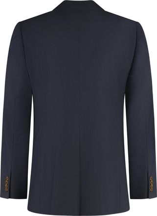 Dolce & Gabbana Mens Double-Breasted Virgin Wool Jacket Dark Blue Suit & Dinner