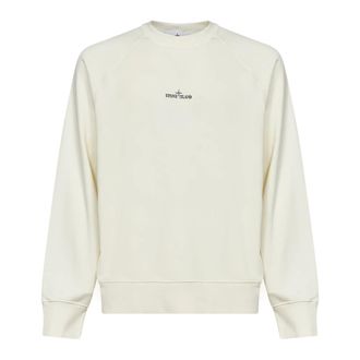 Stone Island Compass Graphic Crewneck Sweatshirt - Heren - Sweatshirts - Beige - S - Katoen - Hoodies & sweatvesten