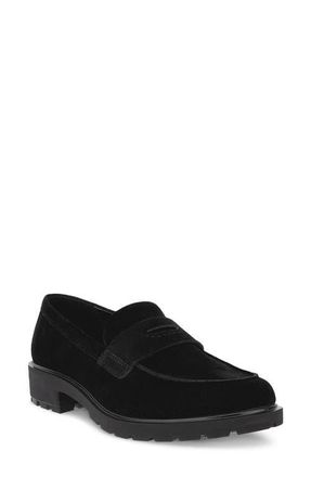 Ecco Metropole Vienna Penny Loafer in Black Suede at Nordstrom, Size 10-10.5Us