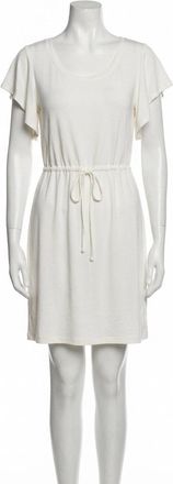 Z Supply Capri Ruffle Sleeve French Terry Dress In White