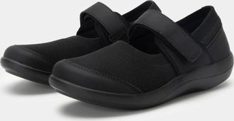Alegria Womens Dinamo Wide Mary Jane Flat In All Black