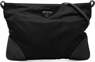 Prada Pre-owned Prada Vitello Daino Trimmed Tessuto Zip Top Crossbody Unisex N1NLYSPIM3JSJGPP
