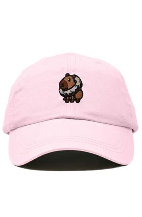 Dalix Capybara Donut Embroidered Cap in Washed Pink at Nordstrom