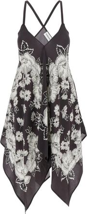 P.A.R.O.S.H. P.a.r.o.s.h., Overhemden, Dames, Zwart, M, Bloemenzijden blouse met dunne bandjes