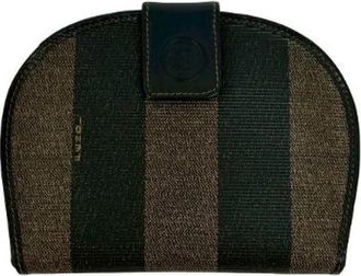 Fendi Pre-owned Stripe Leather Bifold Wallet - Heren - Vintage Accessoires - Zwart - ONE Size - Leer - Vintage