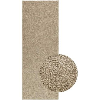 vidaXL Alfombra Zizur Apariencia Yute Interior Exterior Beige 80x200cm Vidaxl