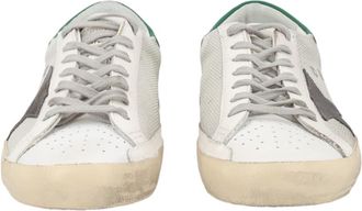 Golden Goose Silver Leather-Mesh Low-Top Sneakers