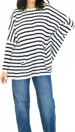Mersea Catalina Crewneck Sweater In Navy/white Stripe