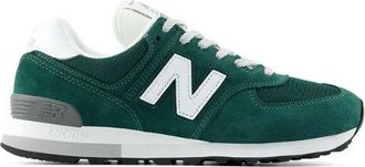 New Balance Unisex 574 en Verde/Blanco, Gamuza/Malla, Talla 37.5