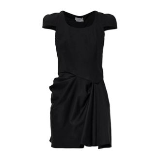Alexander McQueen Alexander McQueen, Short Dresses, female, Black, Size: XS Draped Dress