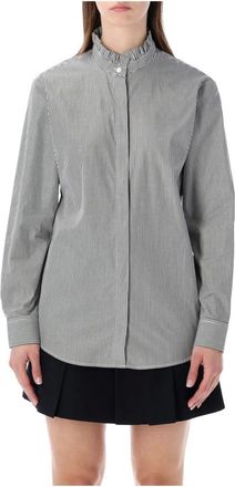 A.P.C. A.p.c., Overhemden, Dames, Grijs, S, Katoen, Frill Collar Shirt