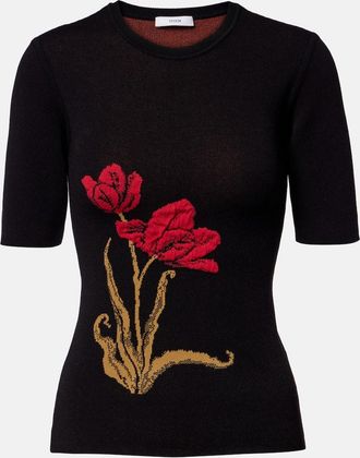 Erdem Floral jacquard top