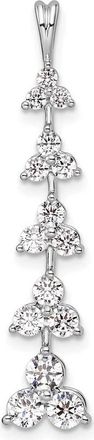 Diamond2Deal 14K White Gold Lab Grown Diamond Five 3-Stone Clusters Pendant (1ct, VS, G-H)
