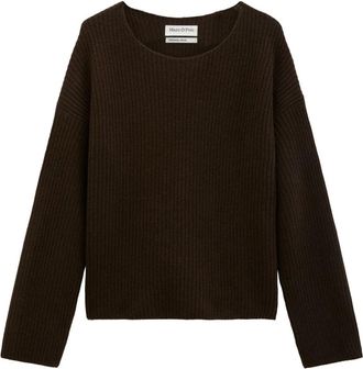 Marc O'Polo Truien- Lsl- Boot-hals - Heren - Ronde hals truien - Bruin - XS - Wol - Truien & Vesten