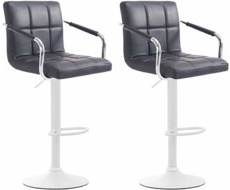 Clp Clp - Set De 2 Taburetes Lucy V2 En Simil Cuero Negro Blanco