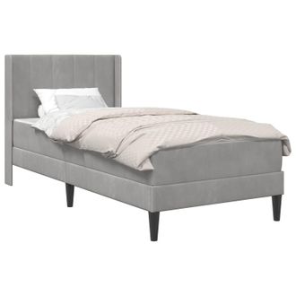 vidaXL Estructura De Cama Con Colch&oacute;n Gris Claro 100 X 200 Cm Vidaxl