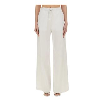 Moschino Wide Trousers, female, White, Size: M Pantalone