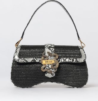 Just Cavalli Borsa in rafia e pelle sintetica stampa pitone