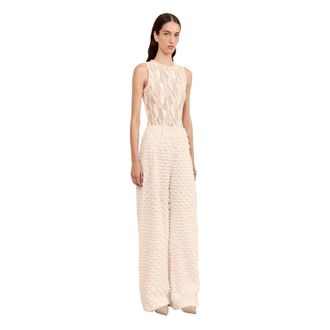 Ulla Johnson Wide Trousers, female, Beige, Size: XS Beatrix Wide Leg Trouser