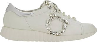 Ferragamo Womens Gancini Motif Sneakers In Beige