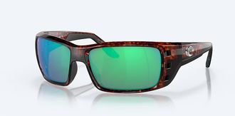 Costa Unisex Permit Polarized Sunglasses In Tortoise Frame Green Mirror Glass