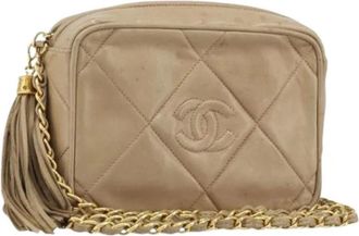 Chanel Pre-owned Cross Body Bags, female, Beige, Size: ONE SIZE Pre-owned Vintage Shoulder Bag