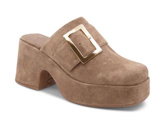 Chocolat Blu Womens Haze Buckle Mule In Toffee Suede