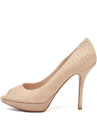 Dior 110mm python-embossed leather pumps - Neutrals