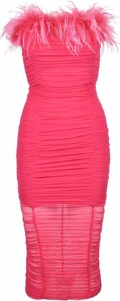 Patrizia Pepe Tule Bustier Jurk met Ritssluiting - Dames - Feestkleedjes - Roze - M - Tule - Kleedjes